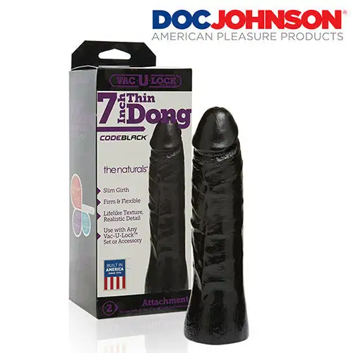 Doc Johnson Vac-U-Lock CodeBlack The Naturals Dildo 18 Cm - Image 2