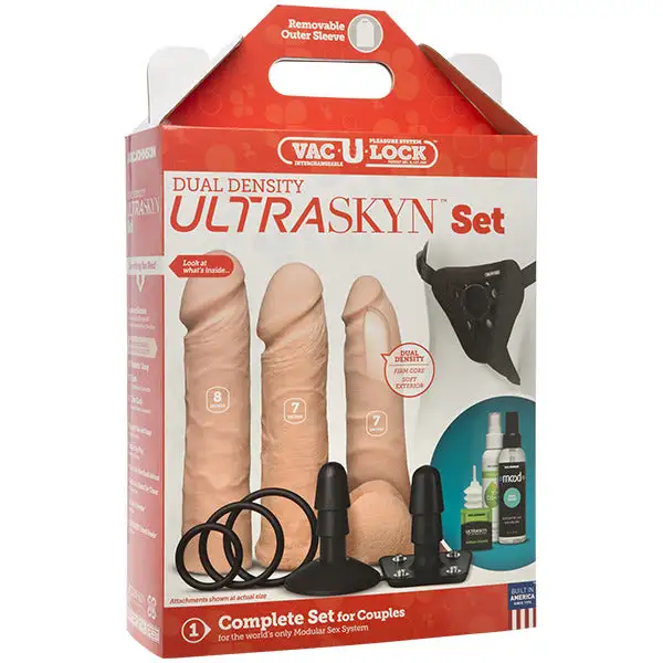 Doc Johnson Vac-U-Lock Dual Density Ultraskyn Voorbind Dildo Set - Image 6