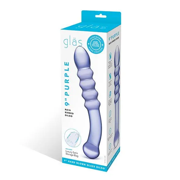 Glas Purple Rain Ribbed Glazen Dildo - Image 2