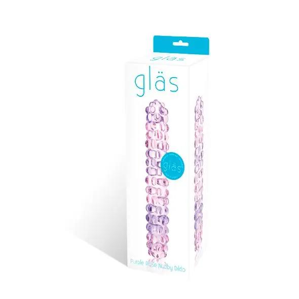 Glas Purple Rose Nubby Glazen Dildo - Image 2