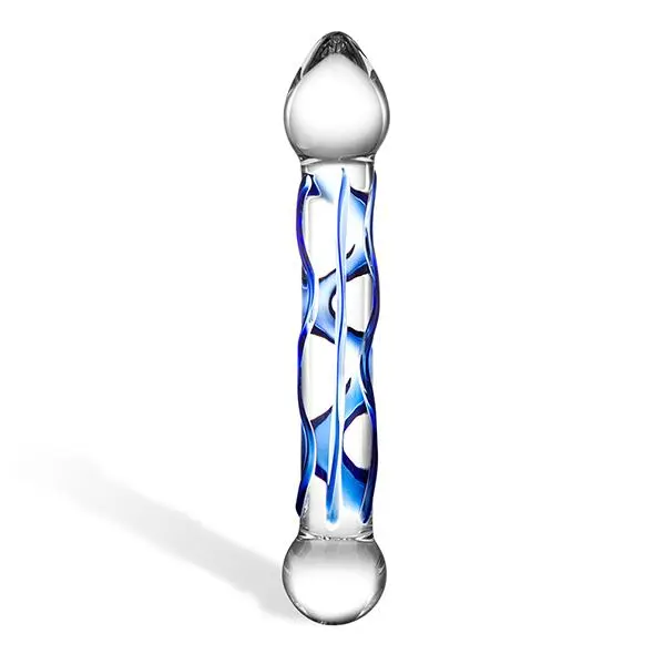 Glas Full Tip Textured Glazen Dildo
