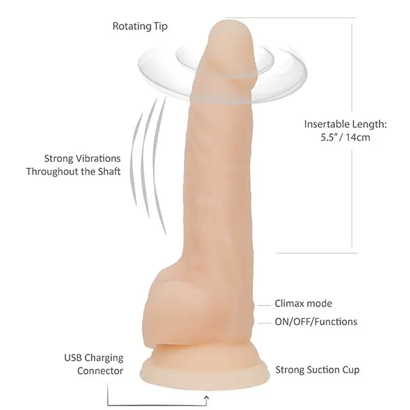 Naked Addiction Roterende & Vibrerende Vibrator Vanille 20 Cm - Image 3