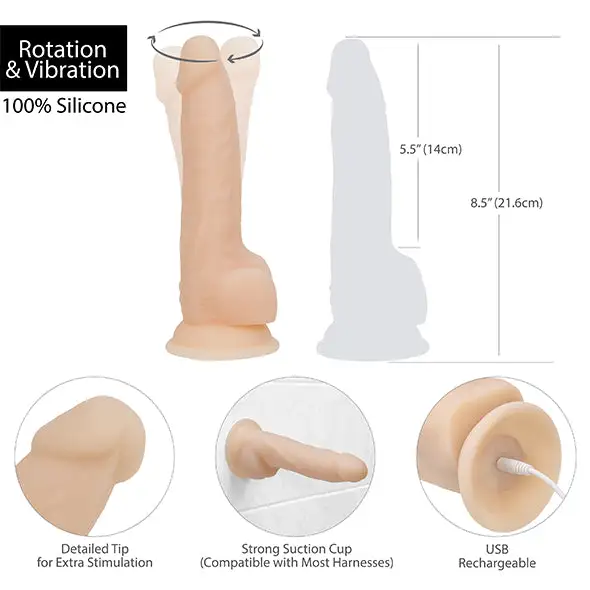Naked Addiction Roterende & Vibrerende Vibrator Vanille 20 Cm - Image 9