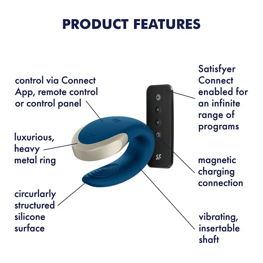 Satisfyer Double Love Luxe Vibrator Voor Koppels Blauw - Image 2